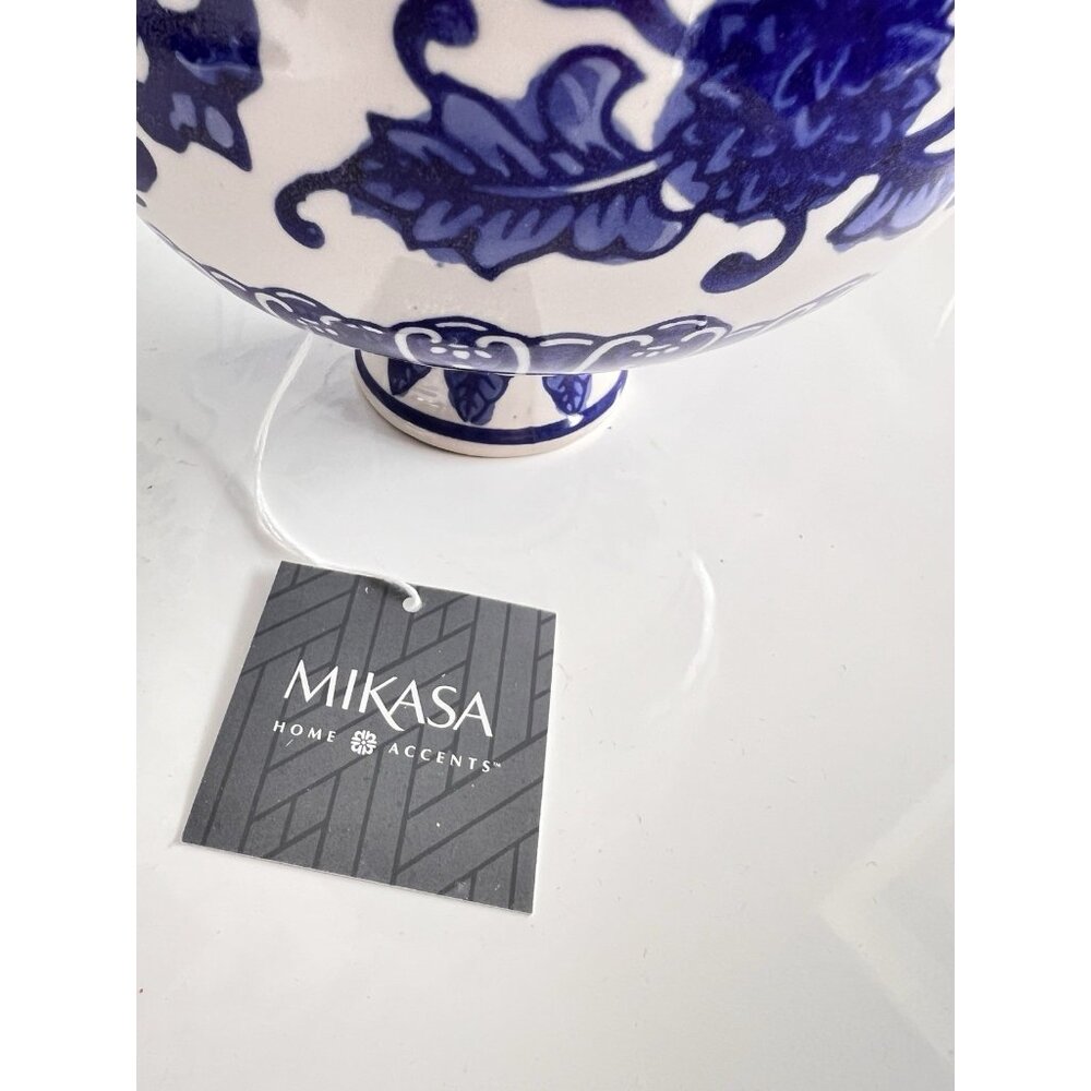 NWT Mikasa Home Accents Chinoiserie Vase 10"H x 6"W Blue & White Floral Elegant - Picture 8 of 9